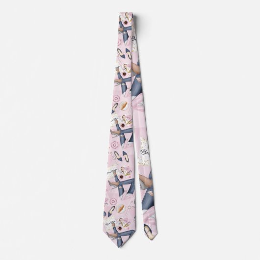 Hand Drawn Girl Boss Krawatte (Vorderseite)