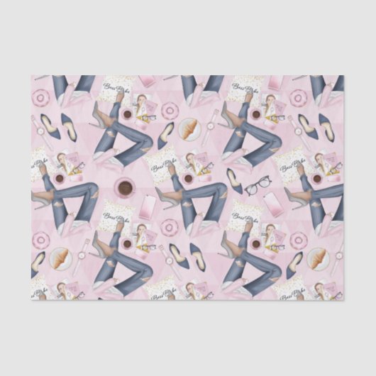 Hand Drawn Girl Boss Seidenpapier (Vorderseite)