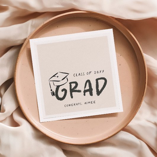 Hand-Drawn Graduation Cap Doodle Handwritten  Serviette