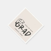 Hand-Drawn Graduation Cap Doodle Handwritten  Serviette (Ecke)