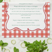 Hand Drawn Grandmas Recipe Red Gingham Geschirrtuch (Gefaltet)