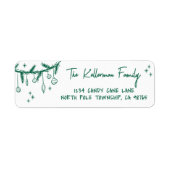 Hand Drawn Green Christmas Return Address (Vorne)