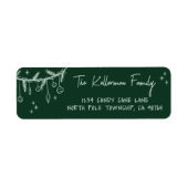 Hand Drawn Green Christmas Return Address (Vorne)