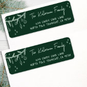 Hand Drawn Green Christmas Return Address