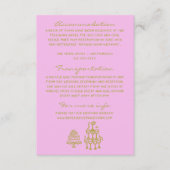 Hand Drawn Green Pink Romantic Wedding Details Begleitkarte (Vorderseite)