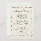 Hand Drawn Green Wedding Rehearsal Dinner Einladung (Vorderseite)