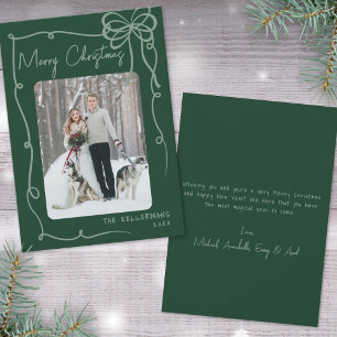 Hand Drawn Green Whimsical Frohe Weihnachten