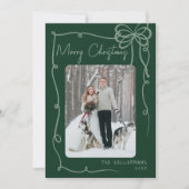 Hand Drawn Green Whimsical Frohe Weihnachten (Vorderseite)