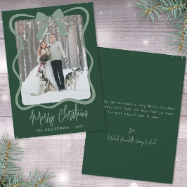 Hand Drawn Green Whimsical Merry Christmas Feiertagskarte