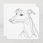 Hand Drawn Greyhound Line Art - Minimalist Design Einladung (Vorne/Hinten)