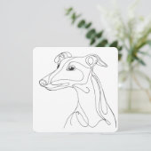 Hand Drawn Greyhound Line Art - Minimalist Design Einladung (Stehend Vorderseite)