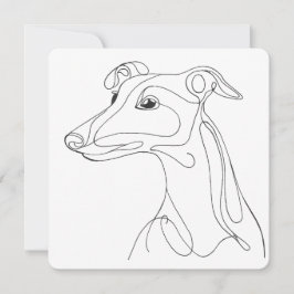 Hand Drawn Greyhound Line Art - Minimalist Design Einladung