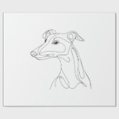 Hand Drawn Greyhound Line Art - Minimalist Design Geschenkpapier (Flach)