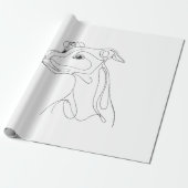 Hand Drawn Greyhound Line Art - Minimalist Design Geschenkpapier (Ungerollt)