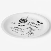 Hand Drawn Halloween Adult Birthday Party Pappteller (Schrägansicht)