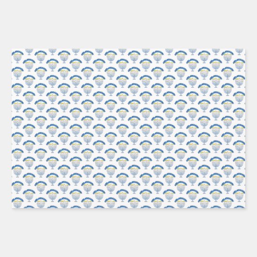 Hand Drawn Hanukah Menorah Candles  Geschenkpapier Set (Vorderseite)