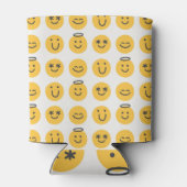 Hand Drawn Happy Emoji Pattern Dosenkühler (Rückseite)