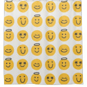 Hand Drawn Happy Emoji Pattern Duschvorhang (Vorderseite)