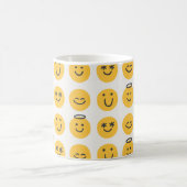 Hand Drawn Happy Emoji Pattern Kaffeetasse (Mittel)
