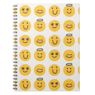 Hand Drawn Happy Emoji Pattern Notizblock