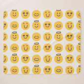 Hand Drawn Happy Emoji Pattern Sherpadecke (Vorderseite (Horizontal))