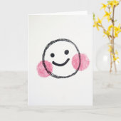 Hand Drawn Happy Face Art Card Karte (Gelbe Blume)