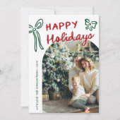 Hand Drawn Happy Holidays Arch Foto Weihnachten (Vorderseite)