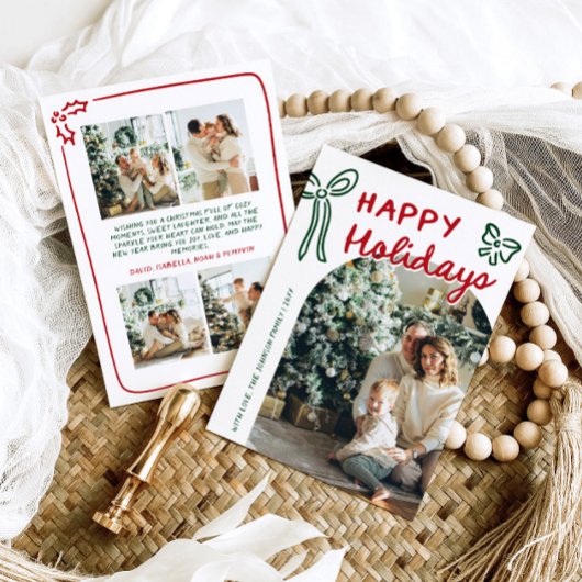 Hand Drawn Happy Holidays Arch Foto Weihnachten