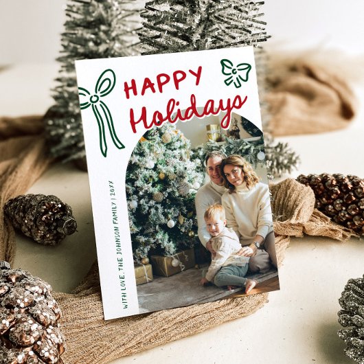 Hand Drawn Happy Holidays Arch Foto Weihnachten