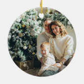 Hand Drawn Happy Holidays Foto Weihnachten Keramik Ornament (Hinten)