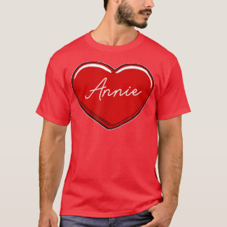 Hand Drawn Heart AnnieVorname Herz I Liebe Ann T-Shirt
