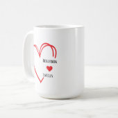 hand drawn heart couple Valentine’s Day mugs Kaffeetasse (Vorderseite Links)
