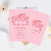 hand drawn heart couple Whimsical Wedding Einladung