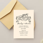 hand drawn heart couple Whimsical Wedding Einladung
