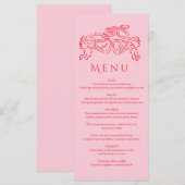 hand drawn heart couple Whimsical Wedding  Menükarte (Vorne/Hinten)