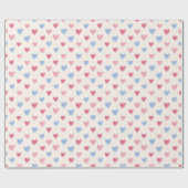 Hand Drawn Heart Doodle Pattern Geschenkpapier (Flach)