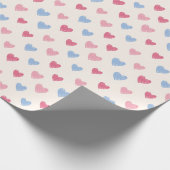 Hand Drawn Heart Doodle Pattern Geschenkpapier (Ecke)