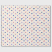 Hand Drawn Heart Doodle Pattern Wrapping Paper Geschenkpapier (Flach)