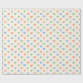 Hand Drawn Heart Doodle Pattern Wrapping Paper Geschenkpapier (Flach)