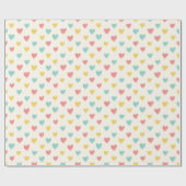 Hand Drawn Heart Doodle Pattern Wrapping Paper Geschenkpapier (Flach)