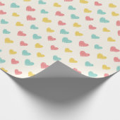 Hand Drawn Heart Doodle Pattern Wrapping Paper Geschenkpapier (Ecke)