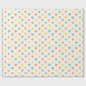 Hand Drawn Heart Doodle Pattern Wrapping Paper Geschenkpapier (Flach)