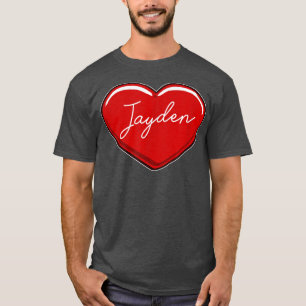 Hand Drawn Heart Jayden - Vorname Herz I Liebe T-Shirt