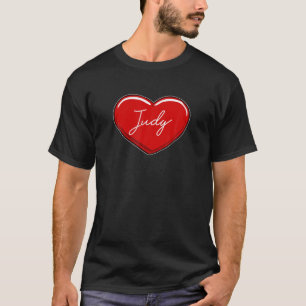 Hand Drawn Heart Judy - Vorname Herz I Liebe J T-Shirt
