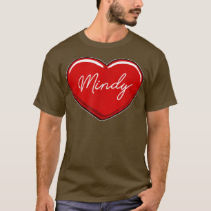 Hand Drawn Heart MindyFirst Name Hearts I Love Min T-Shirt
