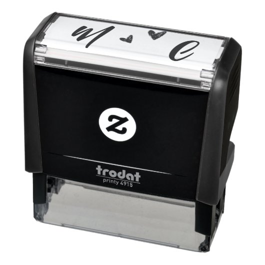 Hand Drawn Heart Name Initials  Permastempel (Produkt)