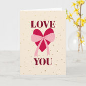 hand drawn heart with bow love you Valentine's Day Karte (Gelbe Blume)