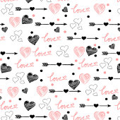 Hand Drawn Hearts Sweet 25th Anniversary Love Gift Großer Tischläufer