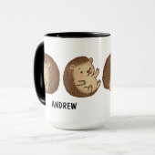 Hand Drawn Hedgehog Custom Cute Tasse (Vorderseite Links)