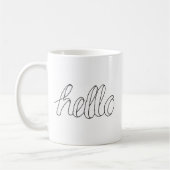 Hand Drawn Hi Hello Art Grüße Text Kunst Kaffeetasse (Links)